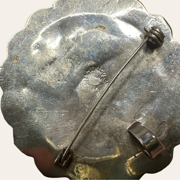 Vintage 60s/70s Brooch & Pendant, Alpaca Abalone Mother Of Pearl, Stamped Mexico - Picture 5 of 6